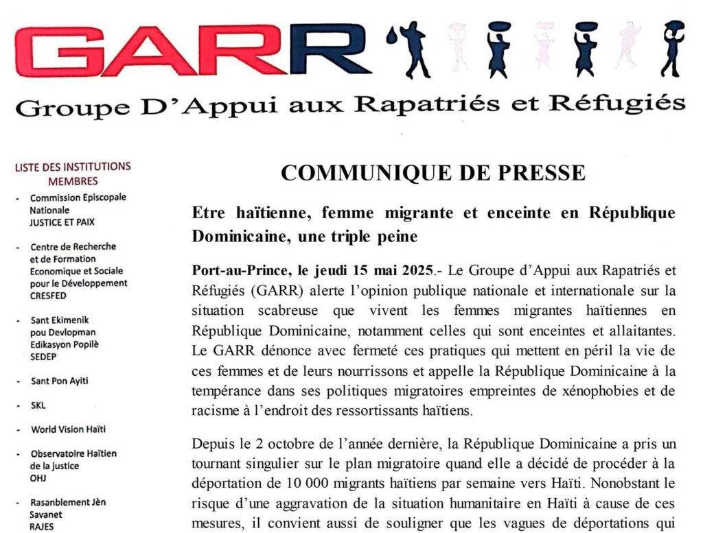 communique-Etre haïtienne, femme migrante et enceinte en République Dominicaine